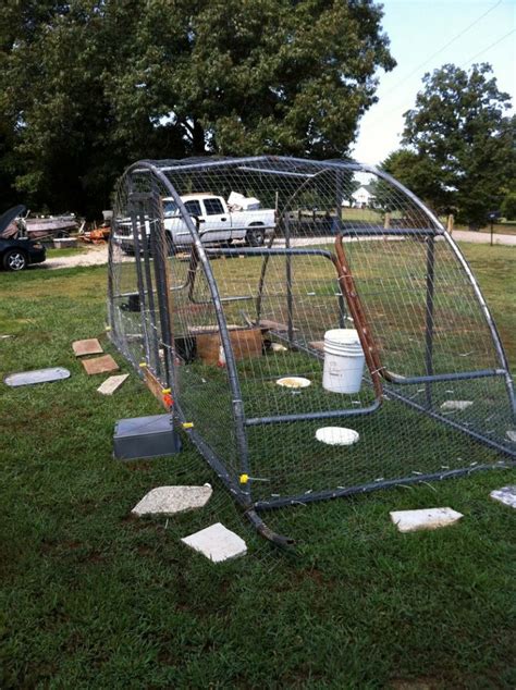 trampoline chicken tractor|homemade trampoline chicken co-op.